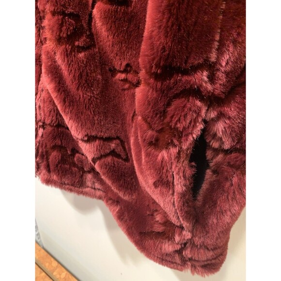 RARE Shaved Silhouette Running Horses Black Mountain Outdoor Deep Pile Coat  Lg - Picture 16 of 16